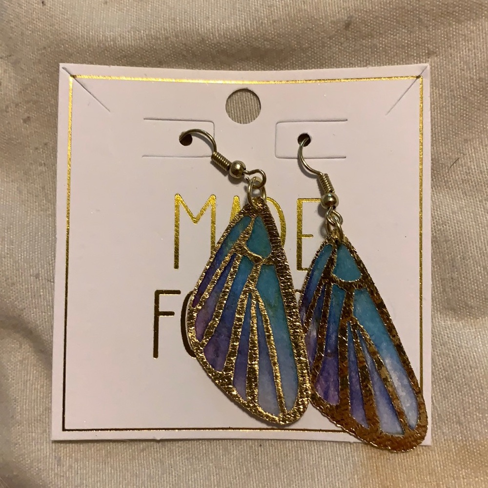 Blue Wing Earrings